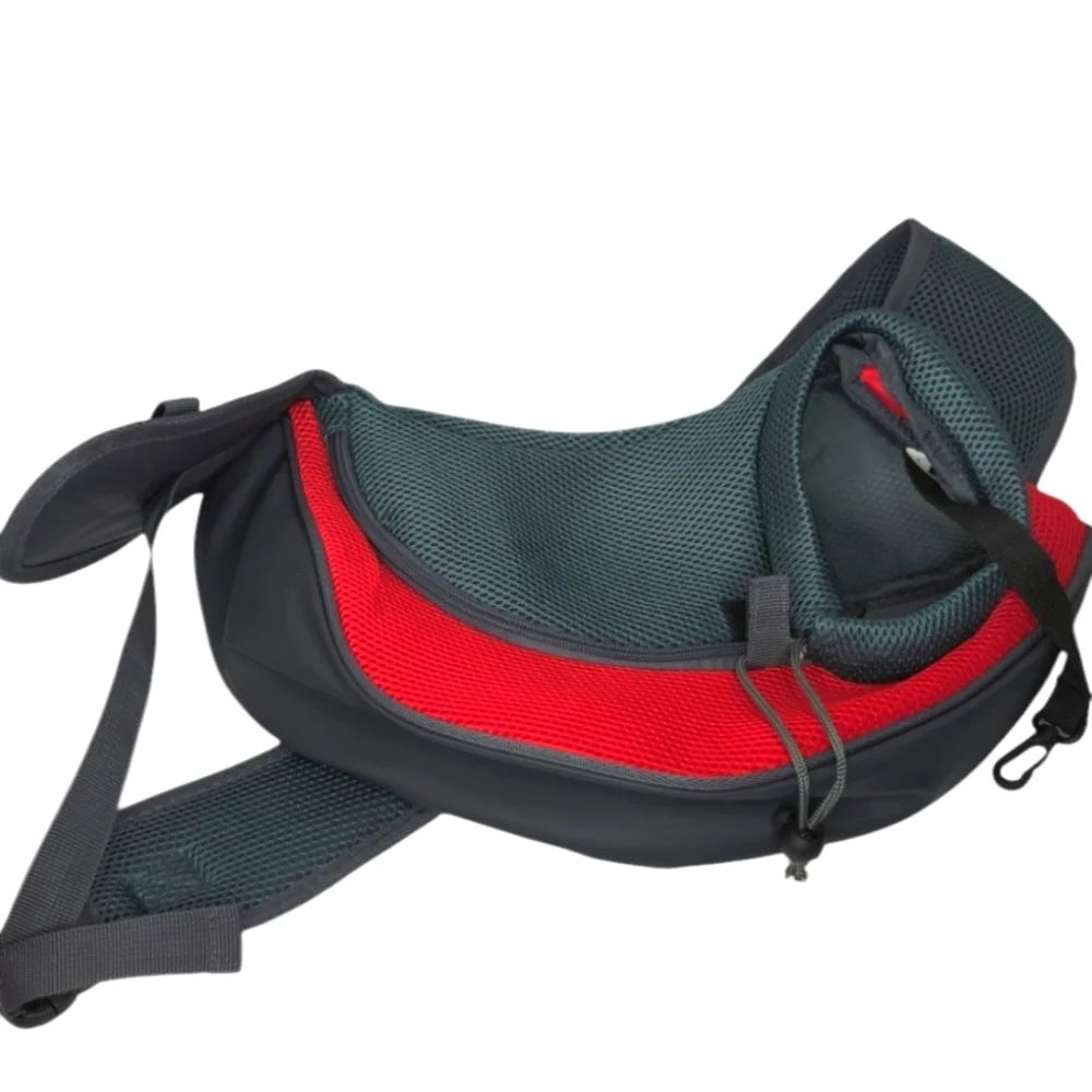 ``P25577 NNT Red and Gray Pet Carrier Shoulder Dog Sling Bag
